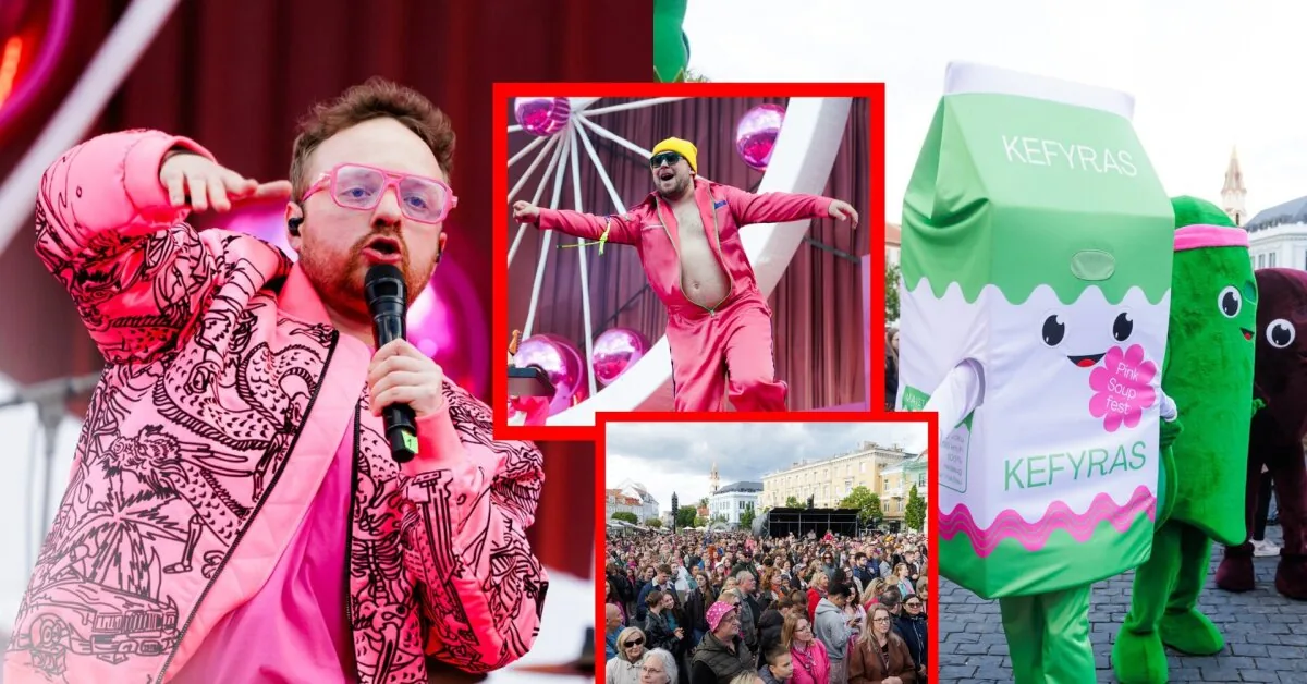 The "Šaltibarščiai Festival" was opened with a bang in Vilnius: a large crowd flocked to the pink start at the Town Hall