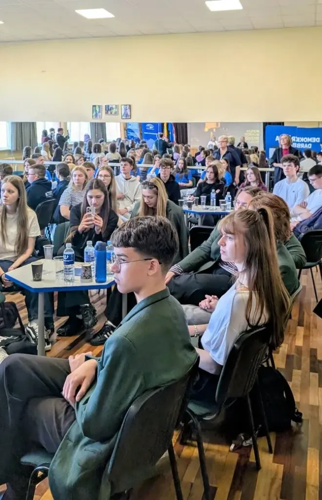 EP photo/Youth from Lithuania and Latvia gathered for the anniversary event of the 'Schools – Ambassadors of the European Parliament' (MEPA) program.