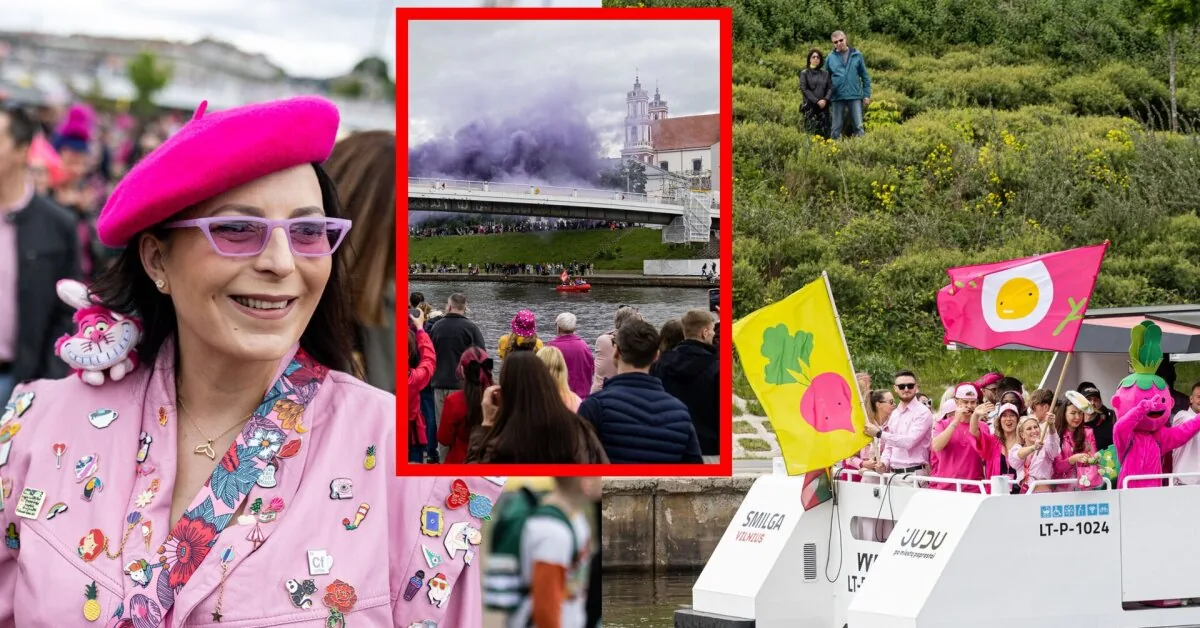 In the capital – an unprecedented Šaltibarščiai fiesta: the first pink boat parade held on the Neris River
