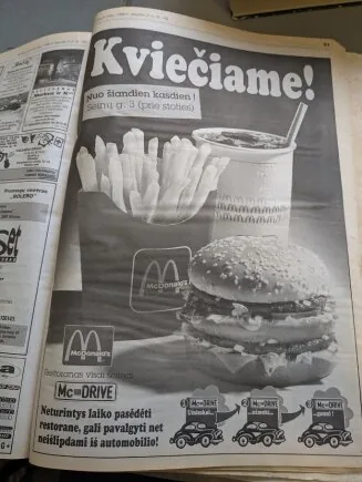 Advertisement in Lietuvos rytas on May 31, 1996
