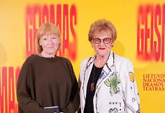 Guests of the premiere of the play „Geismas“