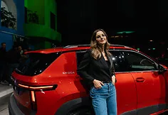 Vaidotas Žala and Gabrielė Martirosian inspected the new Škoda Epiq