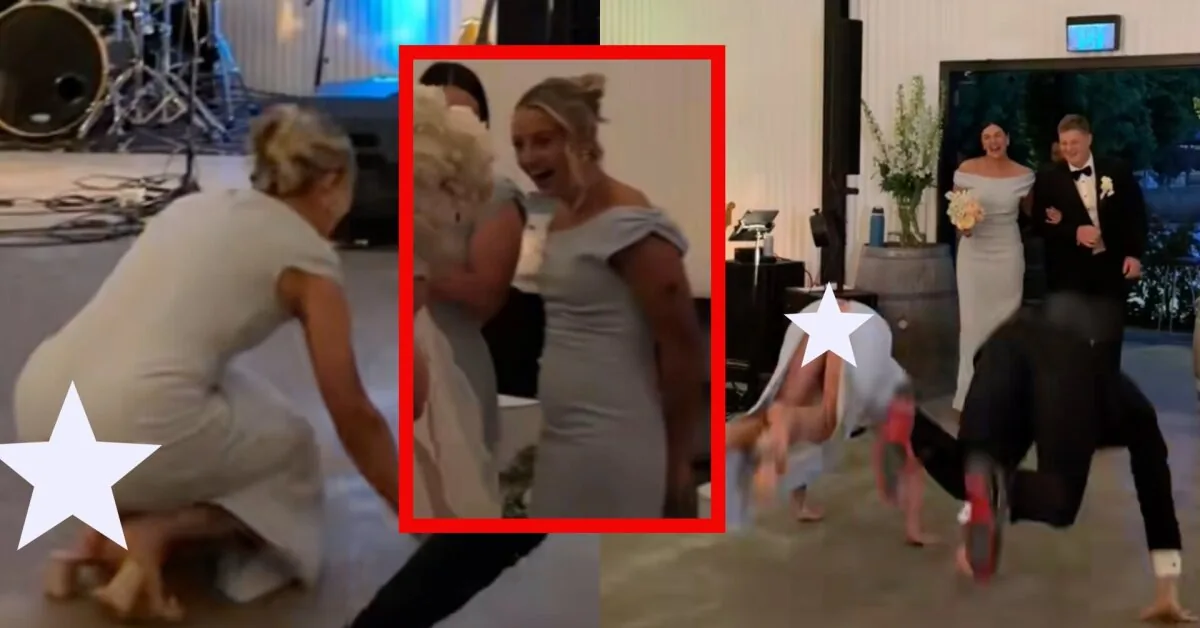 Bridesmaid wedding dance explodes the internet – the dress tore where you least expect
