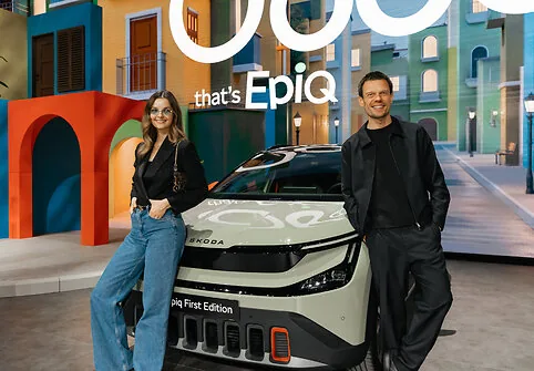 Vaidotas Žala and Gabrielė Martirosian inspected the new Škoda Epiq