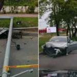 BMW in Vilnius "wrapped poles like noodles," culprit – drunk as a skunk