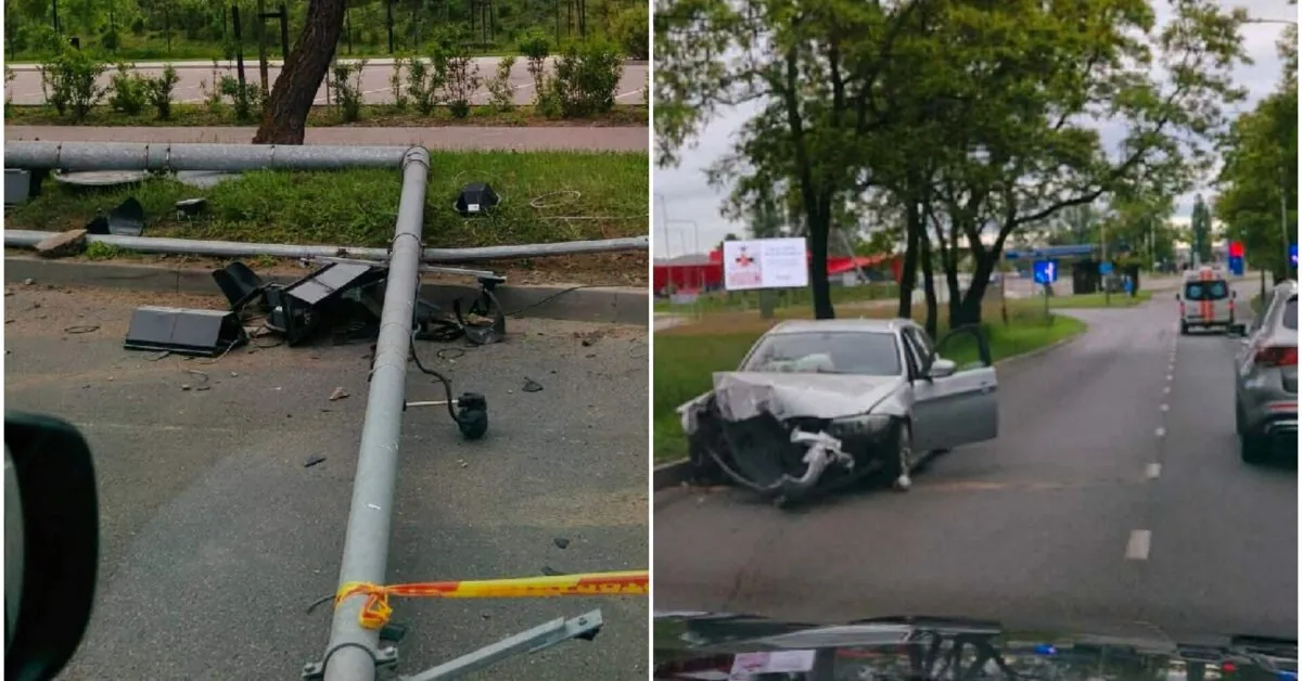 BMW in Vilnius "wrapped poles like noodles," culprit – drunk as a skunk