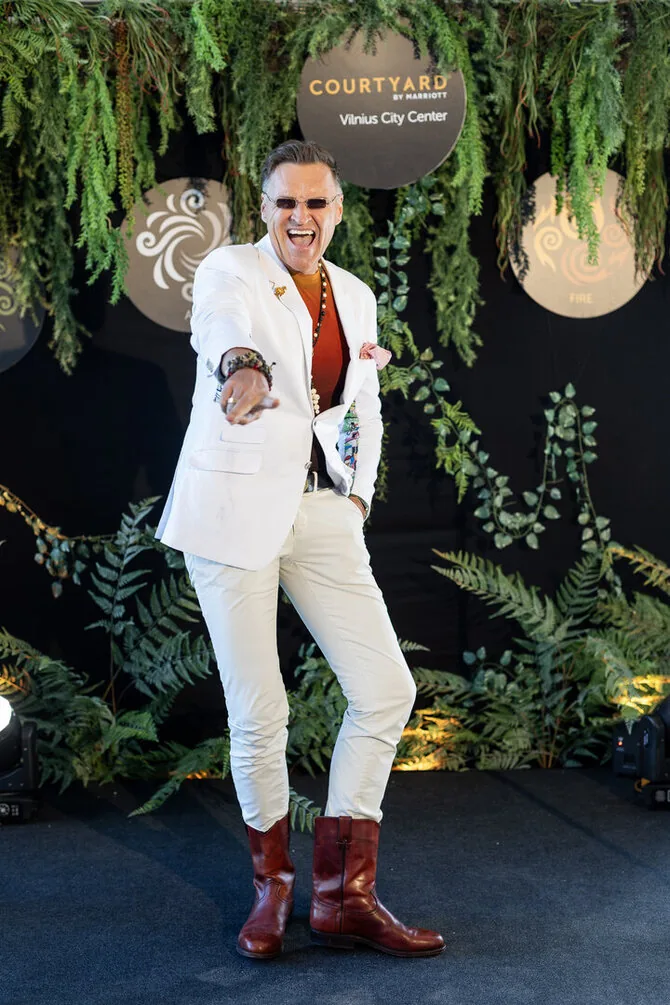 Organizers' photo/Famous guests on the stylishly decorated hotel terrace