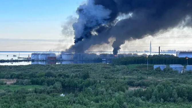 The Moscow Times photo/Ukraine attacked the St. Petersburg oil refinery