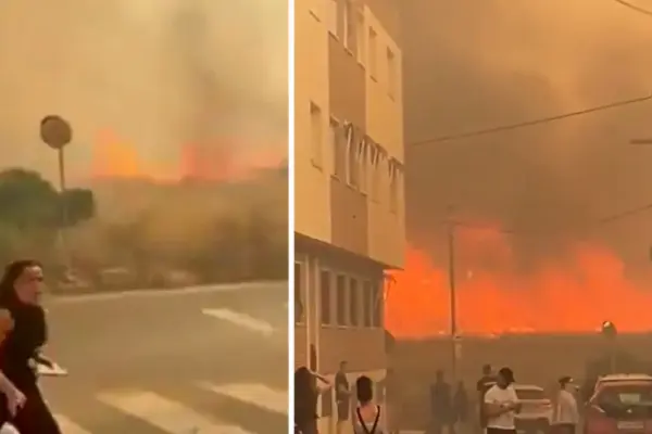 Scenes like from a horror movie: In Spain, tourists ran from 20 m high flames