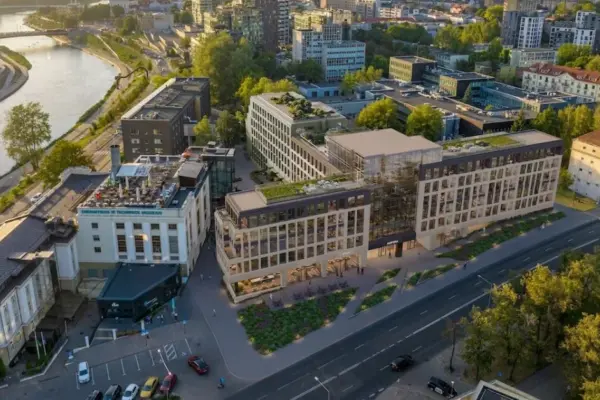 44 apartments with spacious terraces will be built in the center of Vilnius
