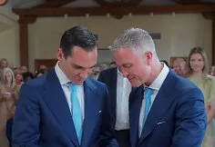 Ralf Schumacher and Étienne Bousquet-Cassagne's wedding moment