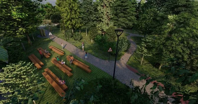 Vilniaus vystymo kompanijos vizualizacija/Viešoji erdvė Karoliniškėse