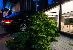 Car drove into a hotel