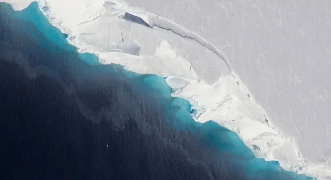 Jeremy Harbeck/NASA /Antarctica's Thwaites Glacier, known as the 'Doomsday Glacier,' is melting due to underwater 'storms'.