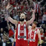 In the Greek final series, "Olympiakos" struck first