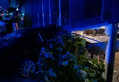 Car drove into a hotel