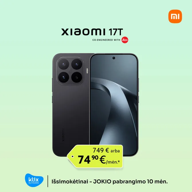 „Varlė.lt“ nuotr./„Xiaomi 17T“ juodas