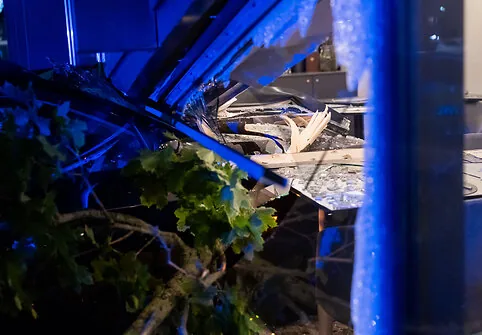 Car drove into a hotel