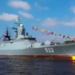 Drones attacked a Russian warship armed with missiles near Saint Petersburg