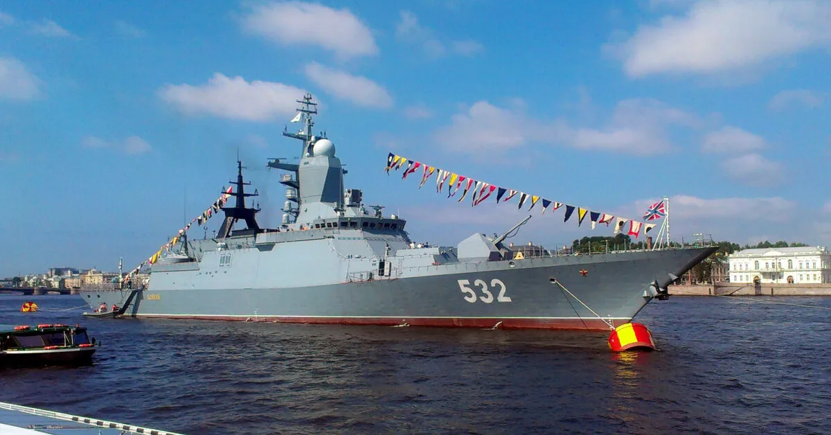 Drones attacked a Russian warship armed with missiles near Saint Petersburg