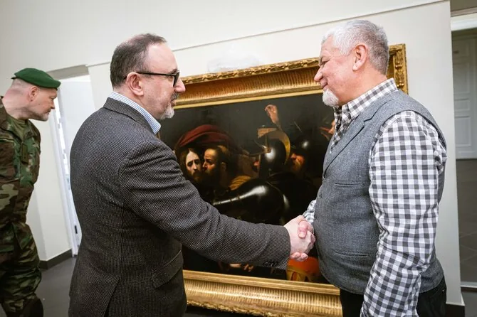 Gintarės Grigėnaitės / LNDM nuotr./LNDM Generalinis direktorius dr. Arūnas Gelūnas ir Odesos Vakarų ir Rytų meno muziejaus direktorius Igoris Poronikas