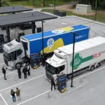 A new generation electric vehicle charging park opened on the Vilnius–Klaipėda road