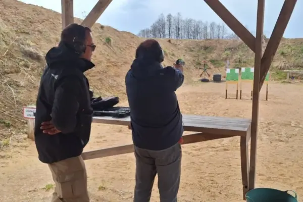 Dalius, who founded the shooting range, has to 'bring people down to earth': 'They imagine they'll shoot like John Wick'