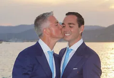 Ralf Schumacher and Étienne Bousquet-Cassagne's wedding moment
