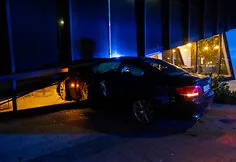 Car drove into a hotel