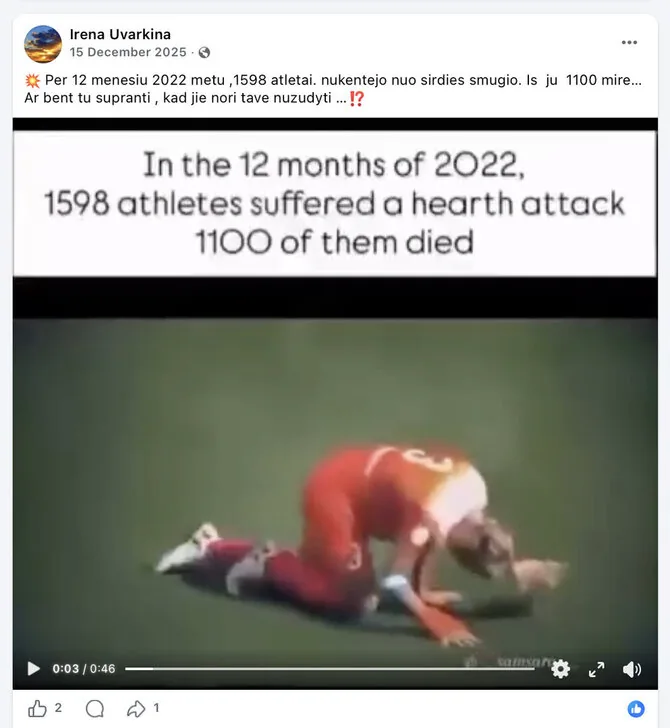 Screenshot from Facebook/The hoax about hundreds of people allegedly dying from COVID-19 vaccines has been circulating for years