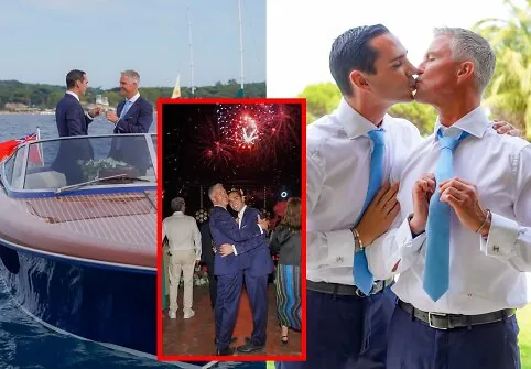 Ralf Schumacher and Étienne Bousquet-Cassagne's wedding moment