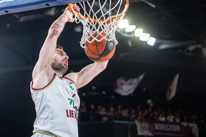 Photo by Rokas Lukoševičius/LKL, supported by Betsson/First small final match: Klaipėda „Neptūnas“ – Panevėžys „Lietkabelis“. Kristianas Kullamae