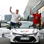 Adomas Grinius, brought into rally by his dad, had a special reason to celebrate this year: a prize-winning place and he even outran his own dad