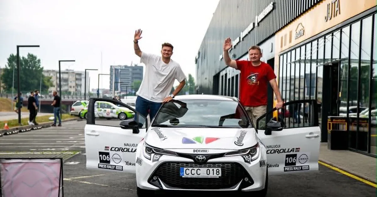 Adomas Grinius, brought into rally by his dad, had a special reason to celebrate this year: a prize-winning place and he even outran his own dad
