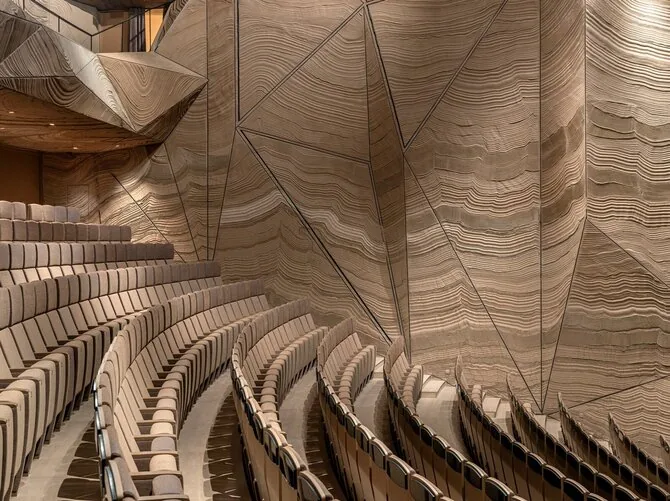 Ignas Maldžiūnas photo/Klaipėda Musical Theatre. The interior was awarded at an international architecture festival as an exemplary public building interior, attracting attention for its unique clay finish. Architect Marius Mateika