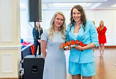 Lithuanian handball season awards took place in Vilnius. Simona Kolosovė (right) received the MVP award.