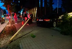 Car drove into a hotel