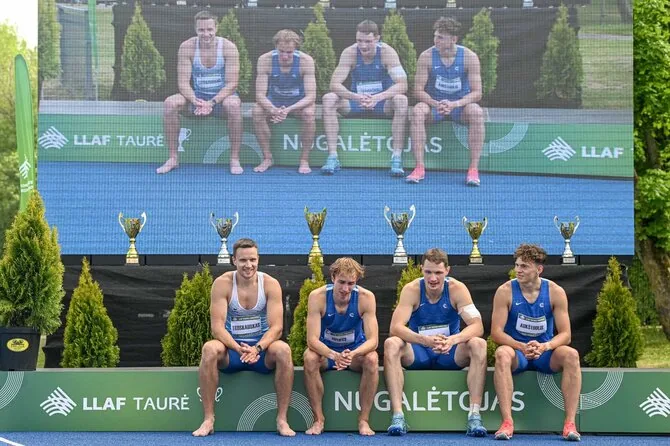 Alfredas Pliadis photo/Gediminas Truskauskas, Lukas Šermukšnis, Edvardas Aukštuolis and Lukas Sutkus broke the national recordGediminas Truskauskas, Lukas Šermukšnis, Edvardas Aukštuolis and Lukas Sutkus broke the national record.
