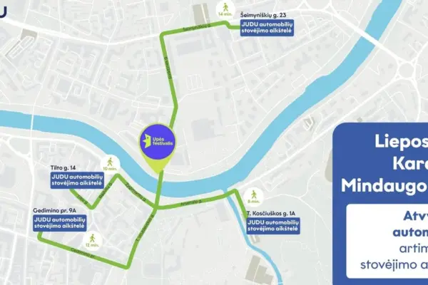 „Upės festivalis“ Vilniuje: kur statyti automobilį ir kaip pasiekti renginio erdves?