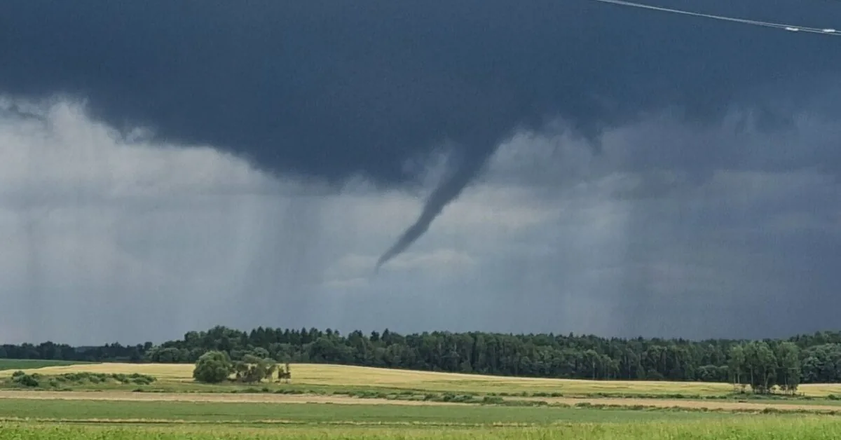 A forming tornado recorded in Lithuania
