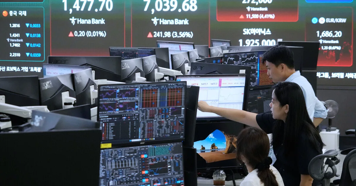 Stock markets were hit by 'a perfect storm', oil prices eased slightly