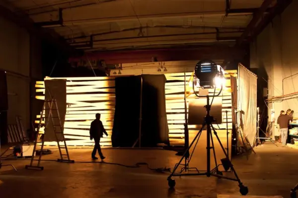 Filming in Vilnius was unexpectedly disrupted by a fire