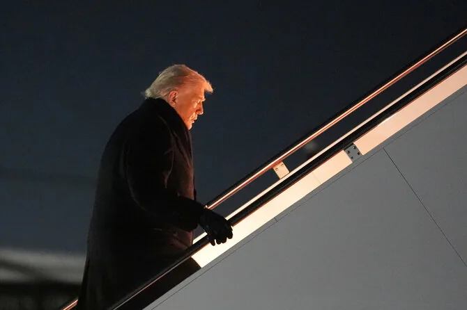 D. Trump boards Air Force One / / AP