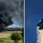 A Su-57 fighter jet crashed near Moscow: only smoke and flames remained