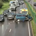 In Vilnius – accident right next to the hospital, driver injured, traffic jams stretched