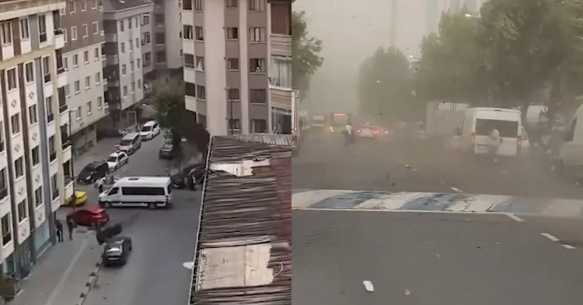 A powerful storm ravaged Istanbul: roofs flew, and planes circled