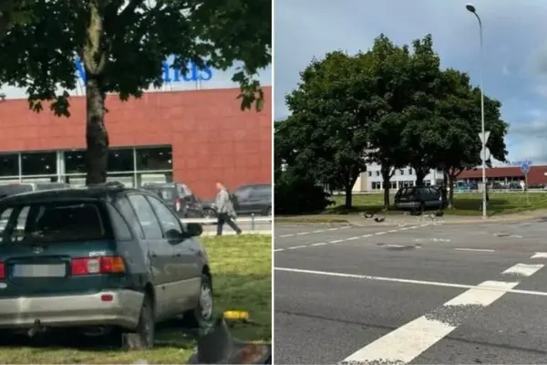 BMW accident in Klaipėda: crashed into a Toyota, injured a pedestrian, and damaged a traffic light