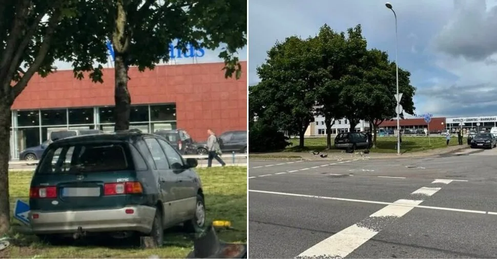 BMW accident in Klaipėda: crashed into a Toyota, injured a pedestrian, and damaged a traffic light