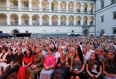 Concert of French singer Imany in the courtyard of the Palace of the Grand Dukes