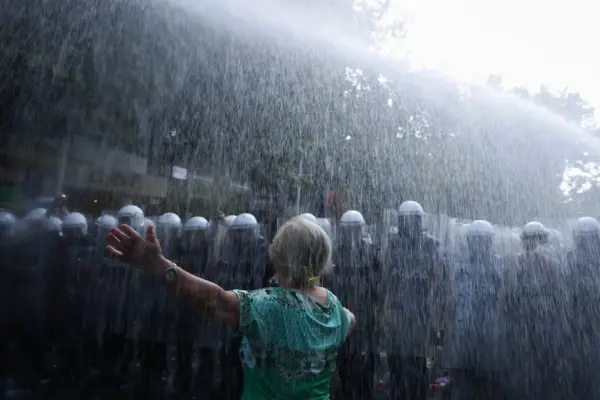 Albanian police used tear gas to disperse a protest against a resort linked to Donald Trump